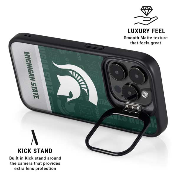 Michigan State University Jersey Split iPhone 14 Pro Max Kickstand Case