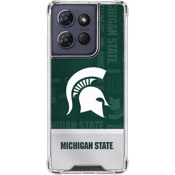 Michigan State University Jersey Split Moto G 5G (2025) Clear Case