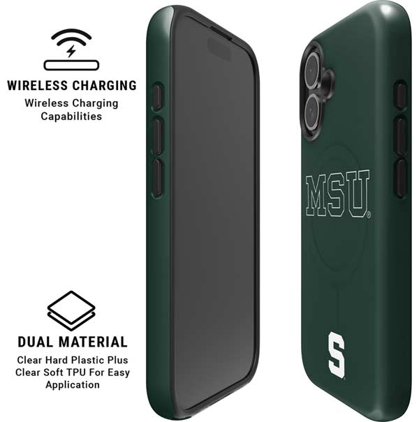 Michigan State University MSU Letters iPhone 16 Magsafe Impact Case