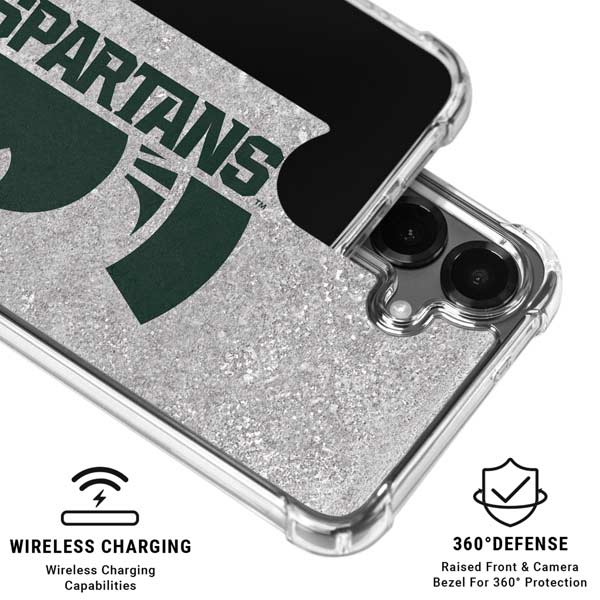 Michigan State University Spartans Half Logo Galaxy S26 Clear Case