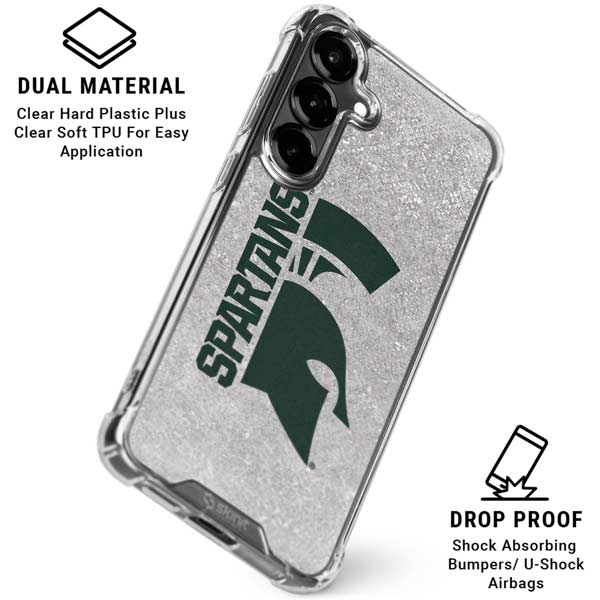 Michigan State University Spartans Half Logo Galaxy S26 Clear Case