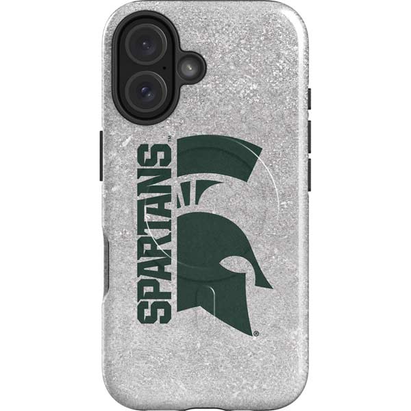 Michigan State University Spartans Half Logo iPhone 16 Magsafe Impact Case