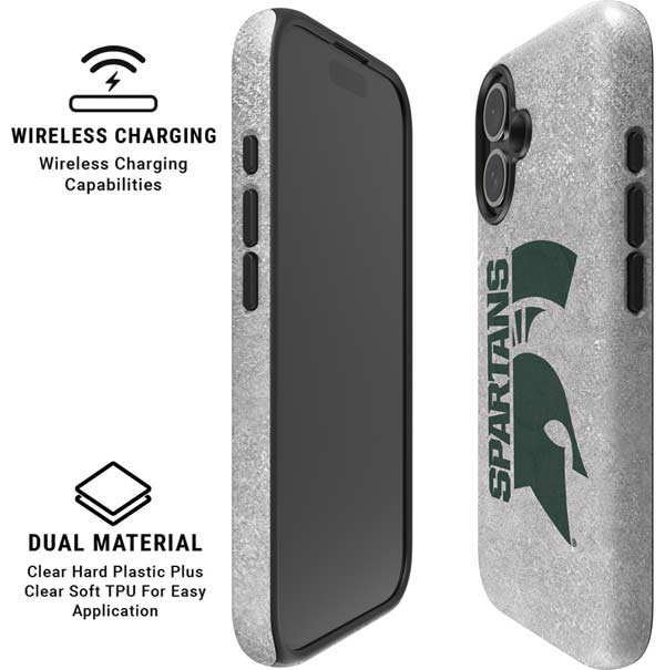Michigan State University Spartans Half Logo iPhone 16 Magsafe Impact Case