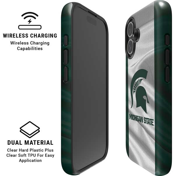 Michigan State University Spartans Jersey iPhone 16 Plus Magsafe Impact Case