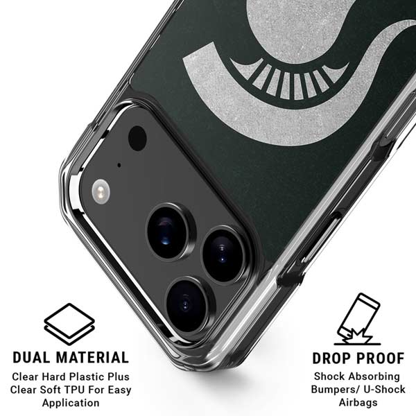 Michigan State University Spartans Logo iPhone 17 Pro Clear Case