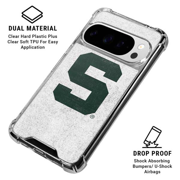 Michigan State University Spartans Mean Green S Google Pixel 10 Pro Clear Case