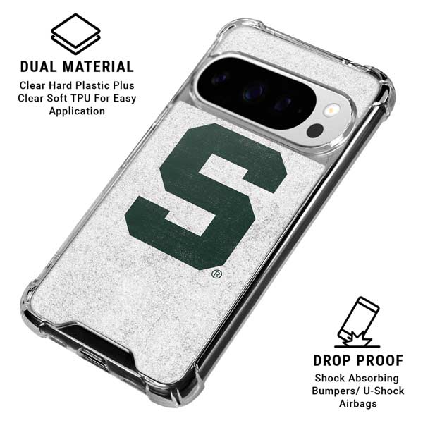 Michigan State University Spartans Mean Green S Google Pixel 10 Pro XL Clear Case