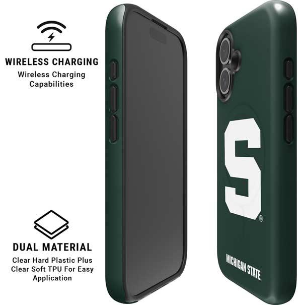 Michigan State University Spartans S iPhone 16 Plus Magsafe Impact Case