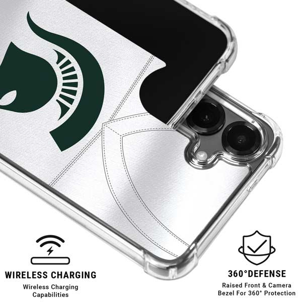 Michigan State University White Jersey Galaxy S26 Plus Clear Case