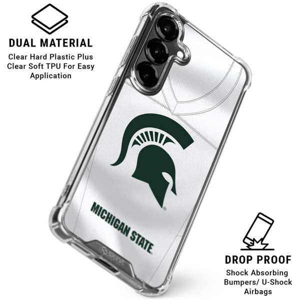 Michigan State University White Jersey Galaxy S26 Plus Clear Case