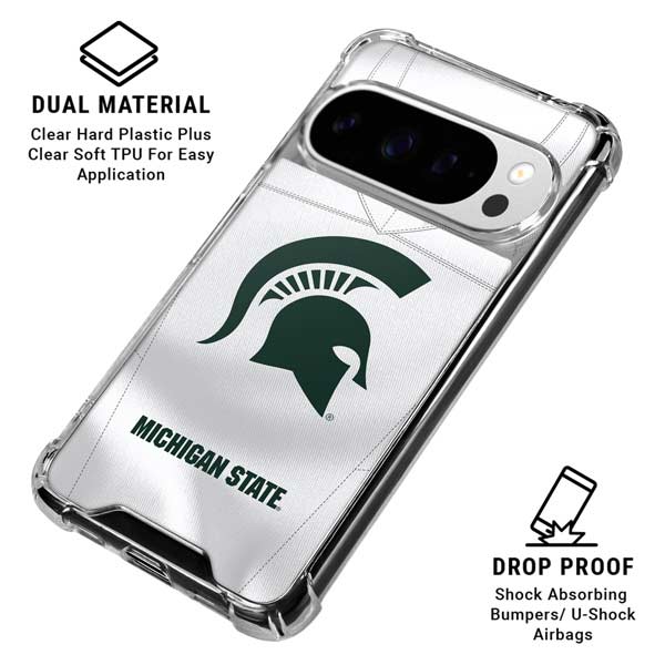 Michigan State University White Jersey Google Pixel 10 Pro Clear Case