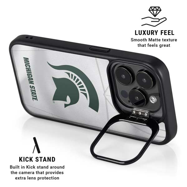 Michigan State University White Jersey iPhone 14 Pro Kickstand Case