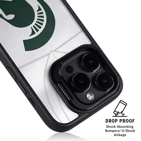 Michigan State University White Jersey iPhone 14 Pro Kickstand Case
