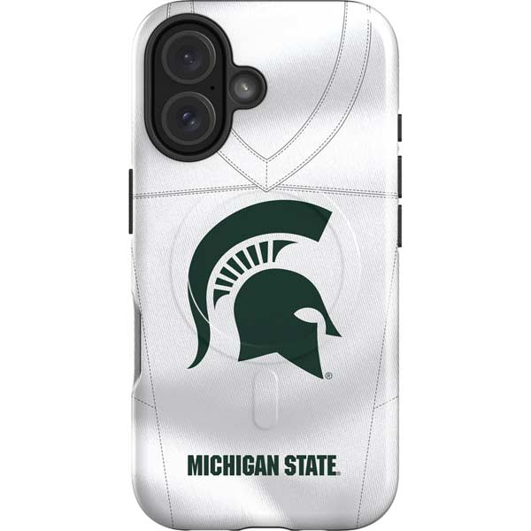 Michigan State University White Jersey iPhone 16 Plus Magsafe Impact Case