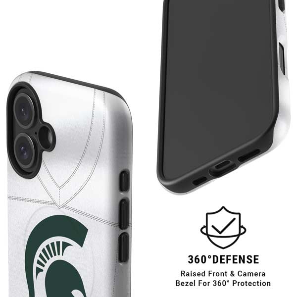 Michigan State University White Jersey iPhone 16 Plus Magsafe Impact Case