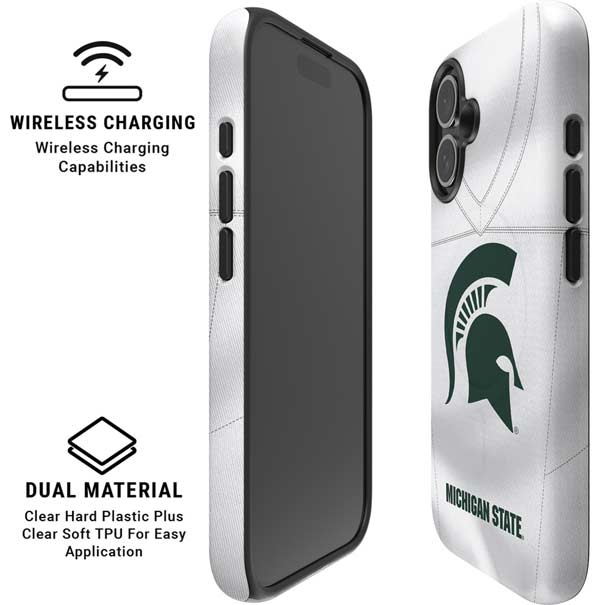 Michigan State University White Jersey iPhone 16 Plus Magsafe Impact Case