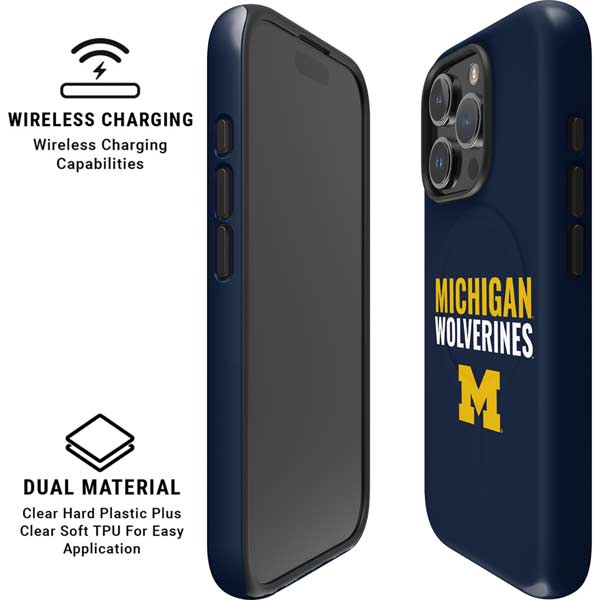University of Michigan Wolverines M iPhone 16 Pro Max Magsafe Impact Case