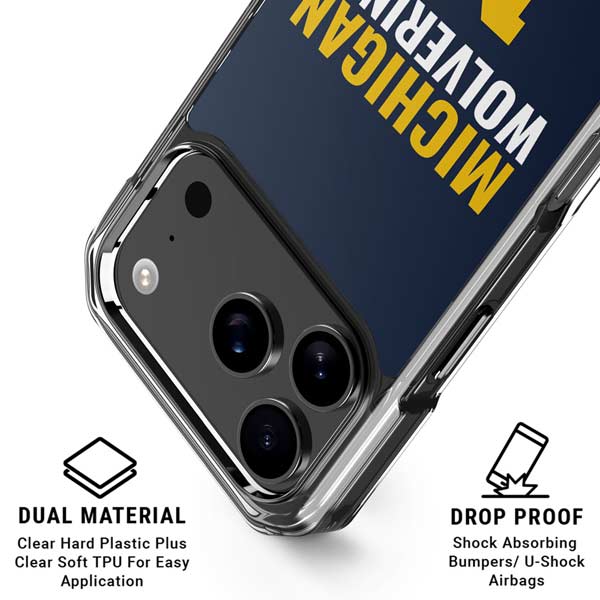 University of Michigan Wolverines M iPhone 17 Pro Clear Case