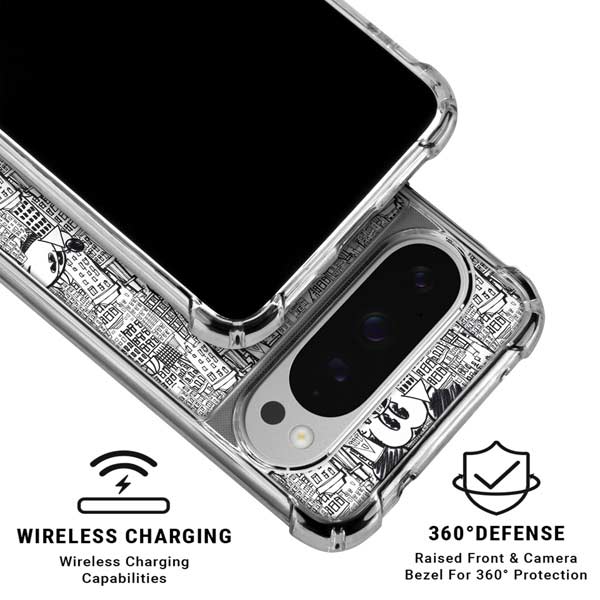Disney Mickey Mouse Cityscape Sketch Google Pixel 10 Pro Clear Case