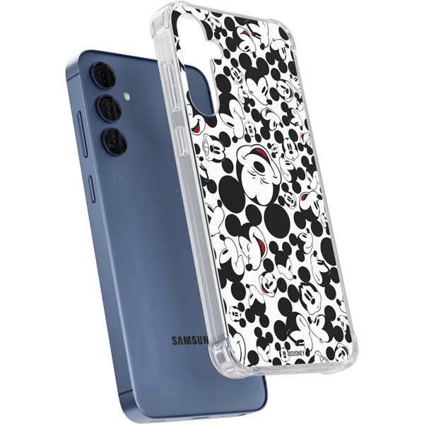 Disney Mickey Mouse Face Pattern Galaxy A35 5G Clear Case