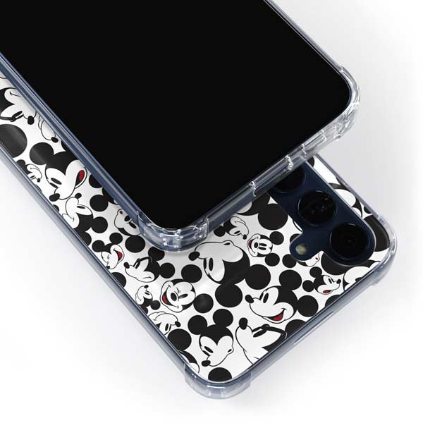 Disney Mickey Mouse Face Pattern Galaxy A35 5G Clear Case