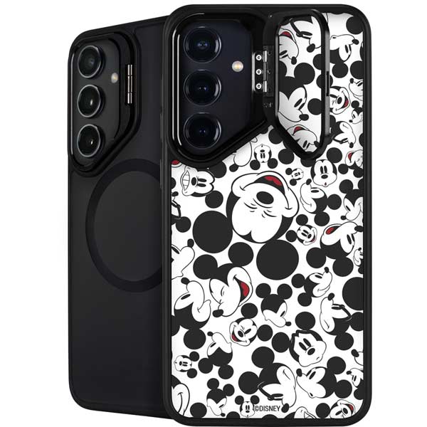 Disney Mickey Mouse Face Pattern Galaxy S25 Plus Kickstand Case