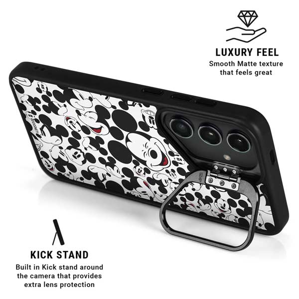 Disney Mickey Mouse Face Pattern Galaxy S25 Plus Kickstand Case