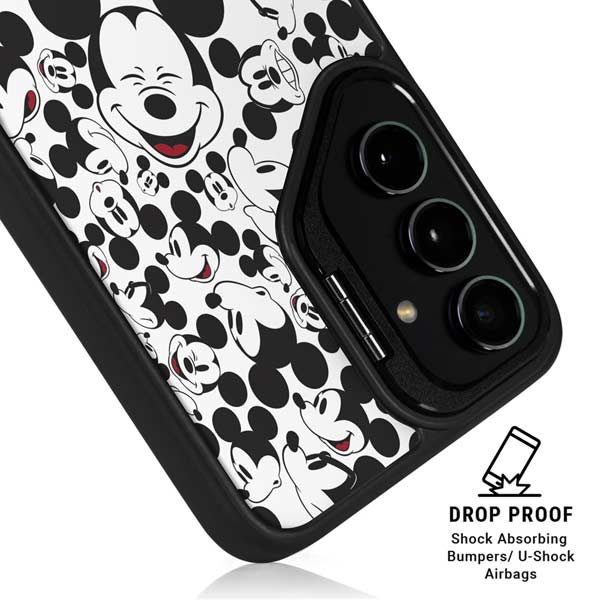 Disney Mickey Mouse Face Pattern Galaxy S25 Plus Kickstand Case
