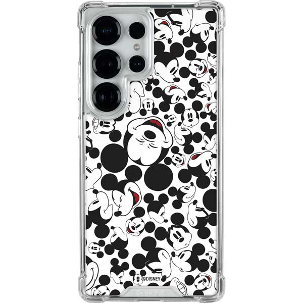 Disney Mickey Mouse Face Pattern Galaxy S25 Ultra Clear Case