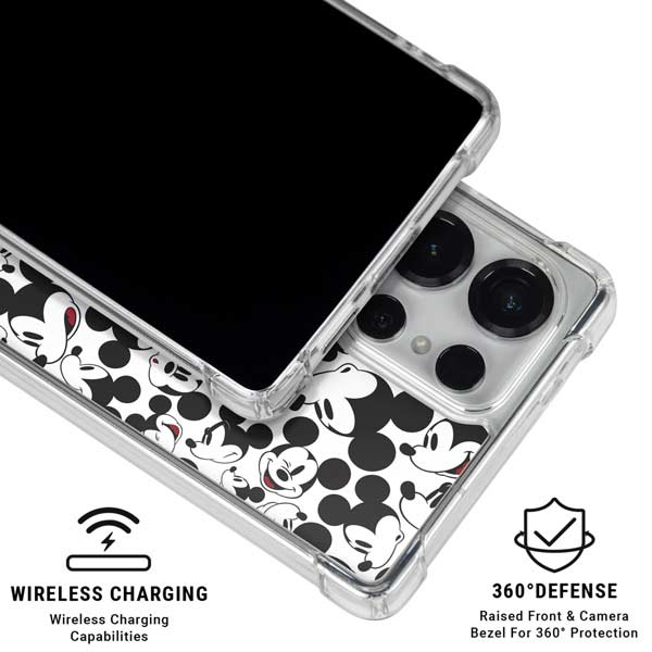 Disney Mickey Mouse Face Pattern Galaxy S25 Ultra Clear Case