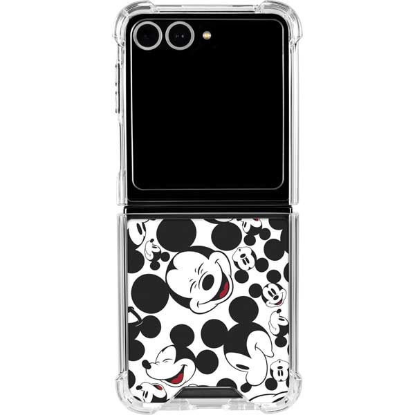 Disney Mickey Mouse Face Pattern Galaxy Z Flip7 Clear Case