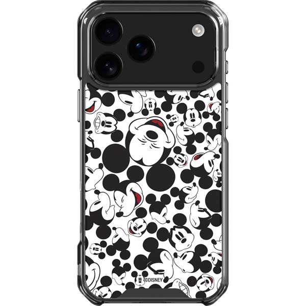 Disney Mickey Mouse Face Pattern iPhone 17 Pro Max Clear Case