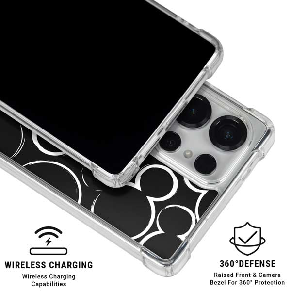 Disney Mickey Mouse Logo Pattern Galaxy S25 Ultra Clear Case
