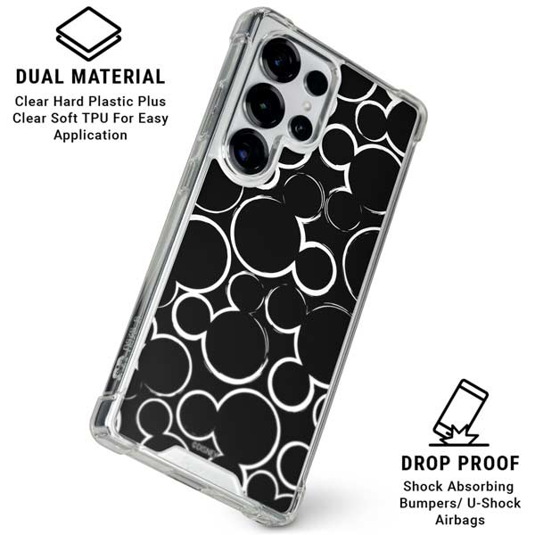 Disney Mickey Mouse Logo Pattern Galaxy S25 Ultra Clear Case