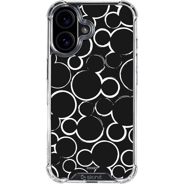 Disney Mickey Mouse Logo Pattern iPhone 16 Plus Clear Case