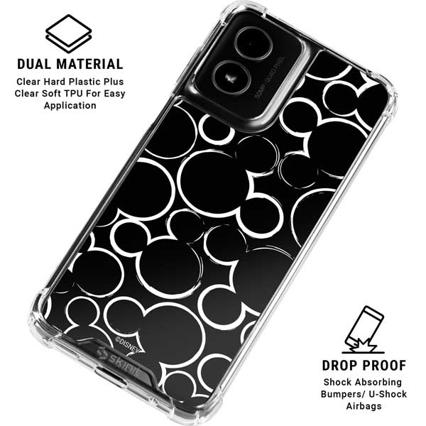 Disney Mickey Mouse Logo Pattern Moto G Power 5G (2024) Clear Case