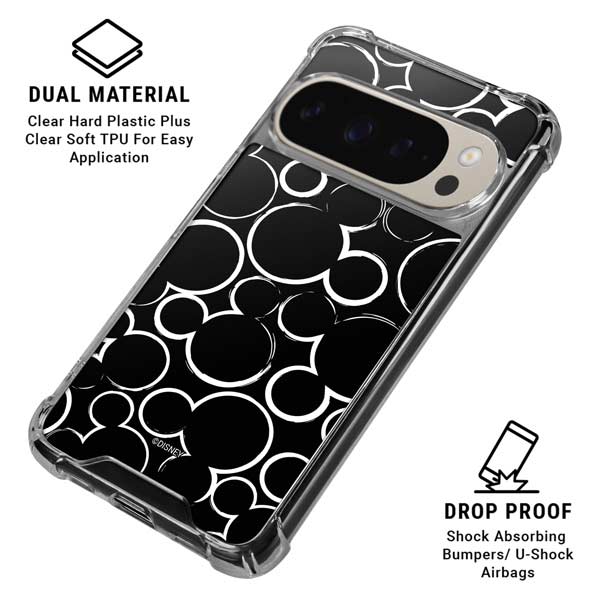 Disney Mickey Mouse Logo Pattern Pixel 9 Pro XL Clear Case