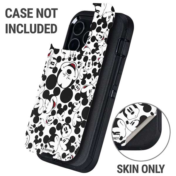 Disney Mickey Mouse Face Pattern Otterbox Defender iPhone Skin