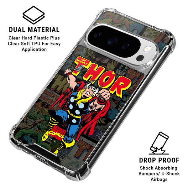 Marvel Classic Comics The Mighty Thor Vintage Google Pixel 10 Pro XL Clear Case