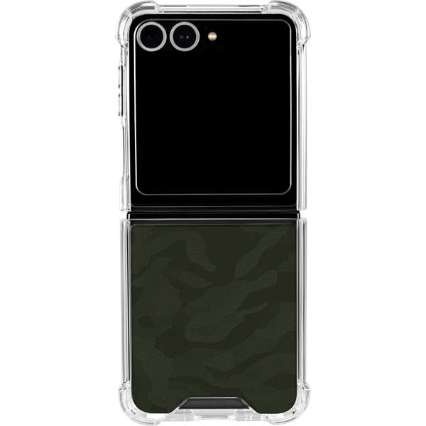 Military Green Shadow Camo Galaxy Z Flip7 Clear Case