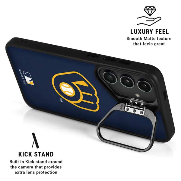 MLB Milwaukee Brewers - Solid Distressed Galaxy S26 Ultra Kickstand Case