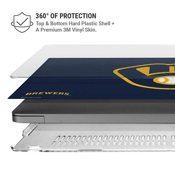 MLB Milwaukee Brewers - Solid Distressed MacBook Pro 14in (2021-24) Case plus Skin
