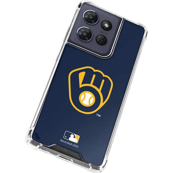 MLB Milwaukee Brewers - Solid Distressed Moto G 5G (2025) Clear Case