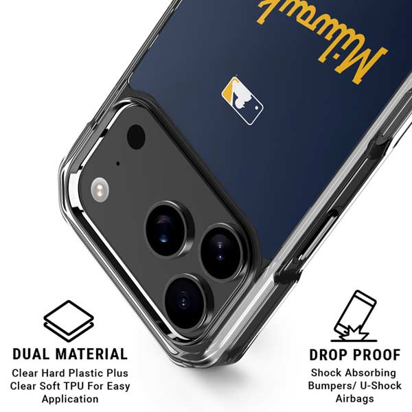 MLB Milwaukee Brewers Alternate/Away Jersey iPhone 17 Pro Clear Case