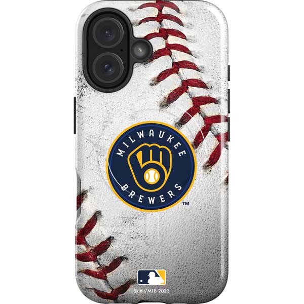 MLB Milwaukee Brewers Game Ball iPhone 16 Magsafe Impact Case