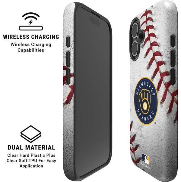 MLB Milwaukee Brewers Game Ball iPhone 16 Magsafe Impact Case