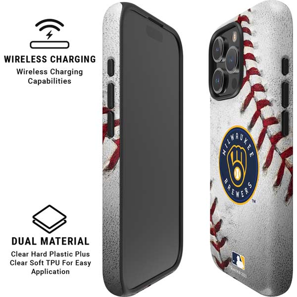 MLB Milwaukee Brewers Game Ball iPhone 16 Pro Max Magsafe Impact Case
