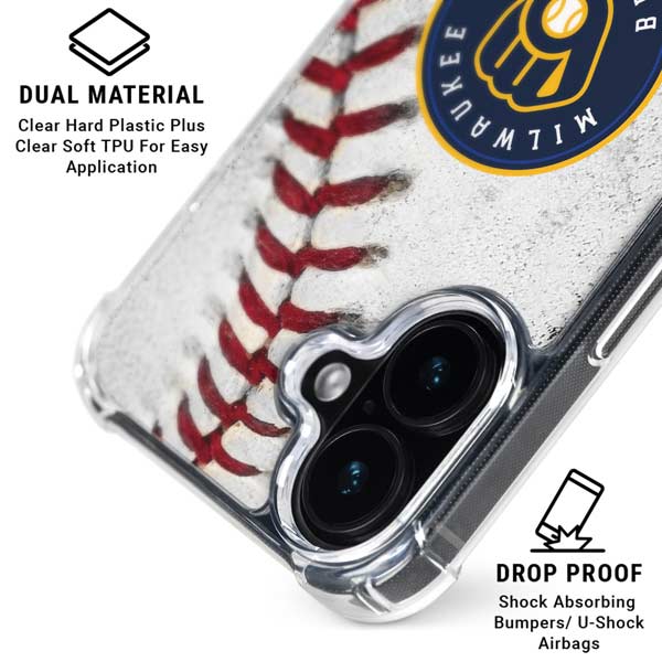 MLB Milwaukee Brewers Game Ball iPhone 17 Clear Case