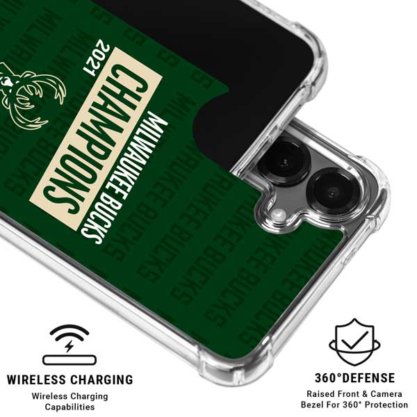 NBA Milwaukee Bucks 2021 Champions Galaxy S26 Clear Case