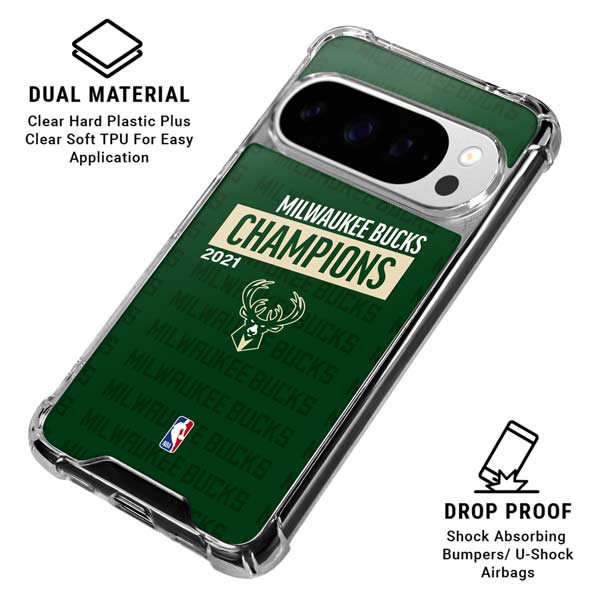 NBA Milwaukee Bucks 2021 Champions Google Pixel 10 Pro Clear Case